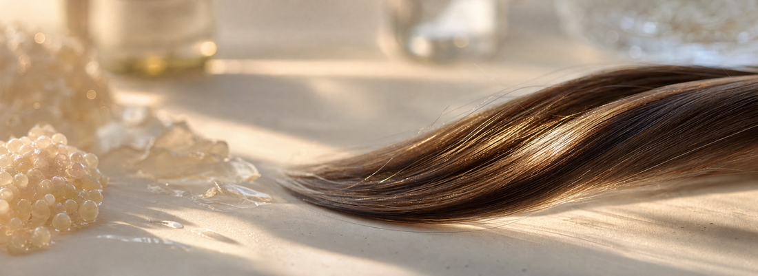 Woman applying a formaldehyde-free keratin treatment at home for smoother frizz-free hair