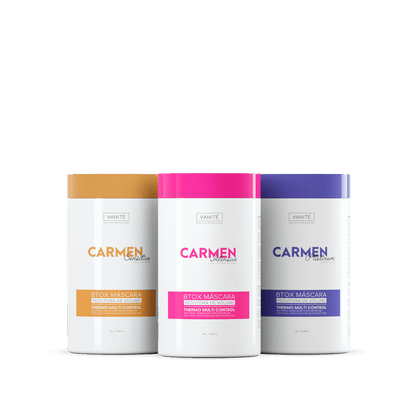 Kit - 1 Unit Btox Carmen Sensitive + 1 Unit Btox Carmen Platinum + 1 Unit Btox Carmen Itensive | Thermo Control Quaternized | 1kg - Make Beauty International