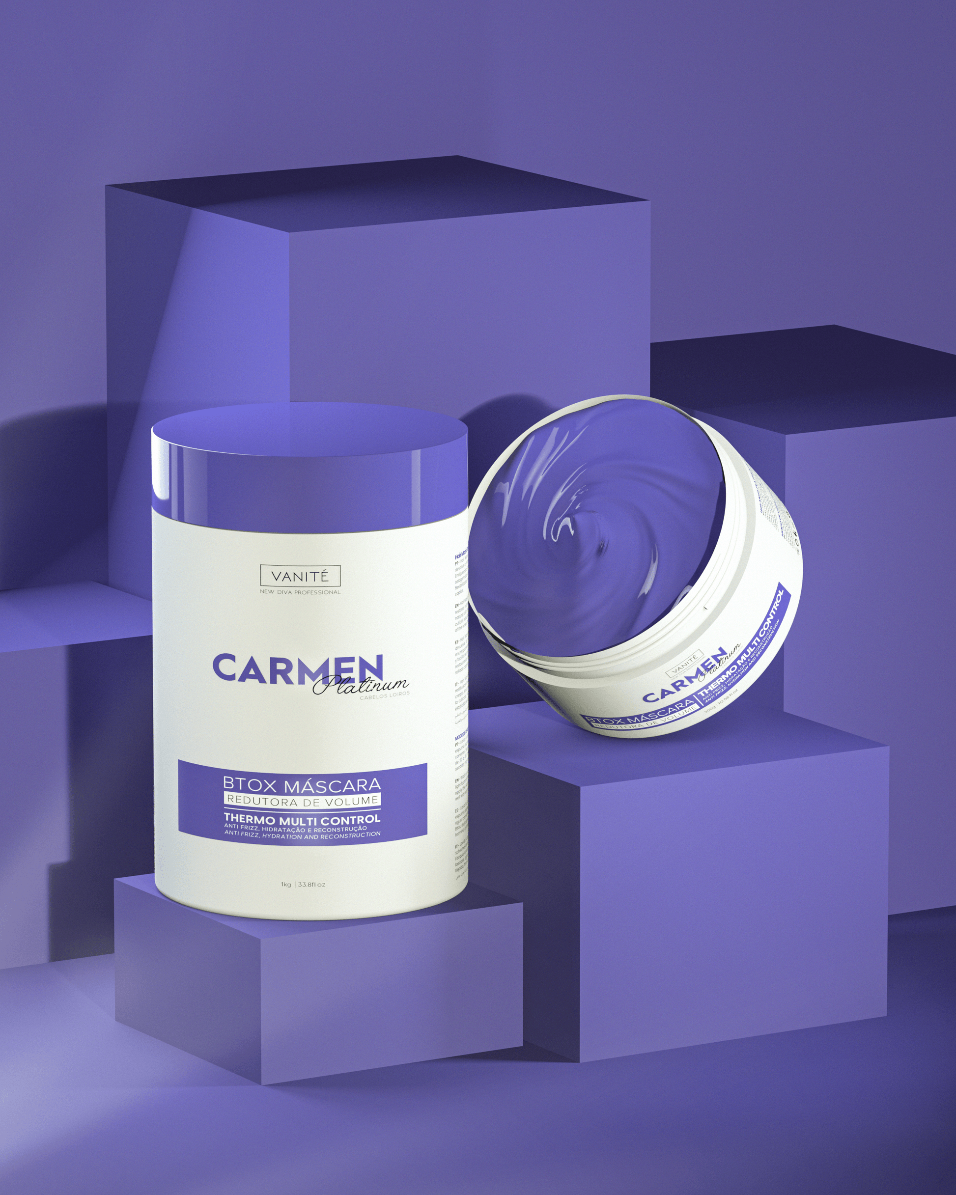 Btox Carmen Platinum | Volume Reduction and Hydration | For Blonde and Gray Hair | 1kg - Make Beauty International