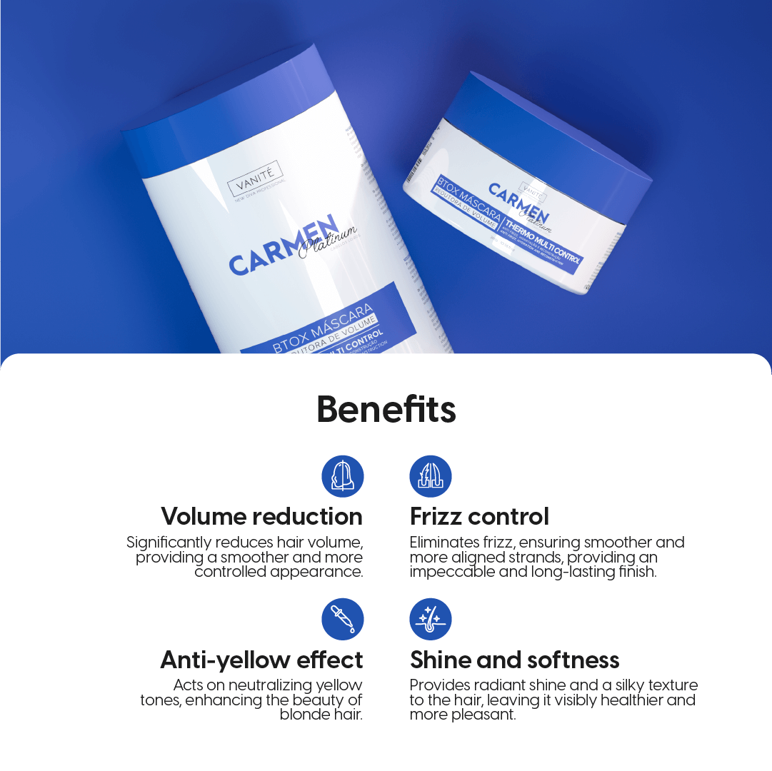 Kit - 1 Unit Btox Carmen Sensitive + 1 Unit Btox Carmen Platinum | Thermo Control Quaternized | 1kg - Make Beauty International