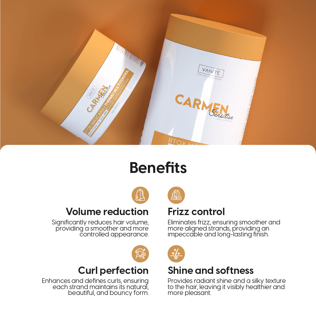 Kit - 1 Unit Btox Carmen Sensitive + 1 Unit Btox Carmen Platinum | Thermo Control Quaternized | 1kg - Make Beauty International