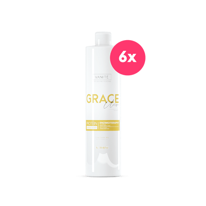6 units Grace Unique | Straightening Without Odor and Without Burning | For All Hair Types | 1000ml (33.8 fl oz) - Make Beauty International