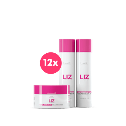 Kit - 12 Units Home Care Liz | 12 Shampoos + 12 Conditioners + 12 Masks | For All Hair Types - Make Beauty International