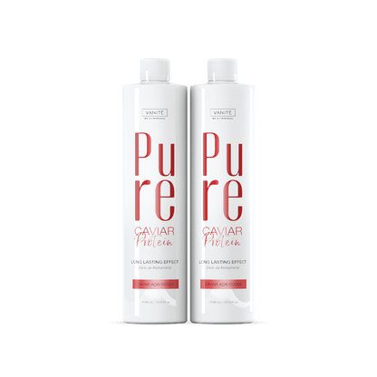 Kit - 2 Units Pure Protein | Semi Definitive Organic and Formaldehyde Free | For All Hair Types | 1000ml (33.8 fl oz) - Make Beauty International