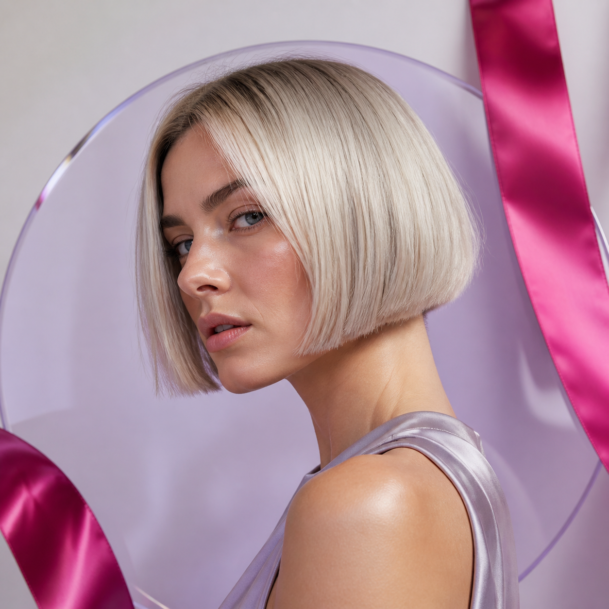 Cool platinum blonde bob