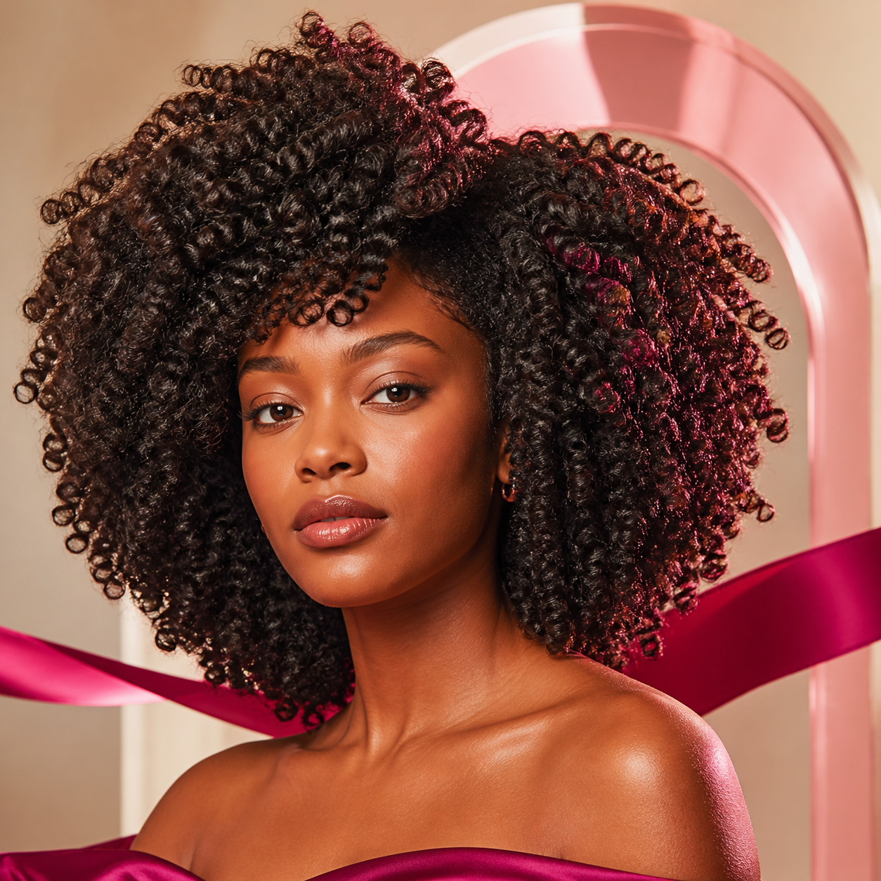 Defined nourished coily hair