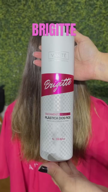 Kit - 3 units Brazilian Keratin Brigitte + 3 units Shampoo Brigitte | For All Hair Types | 1000ml (33.8 fl oz)